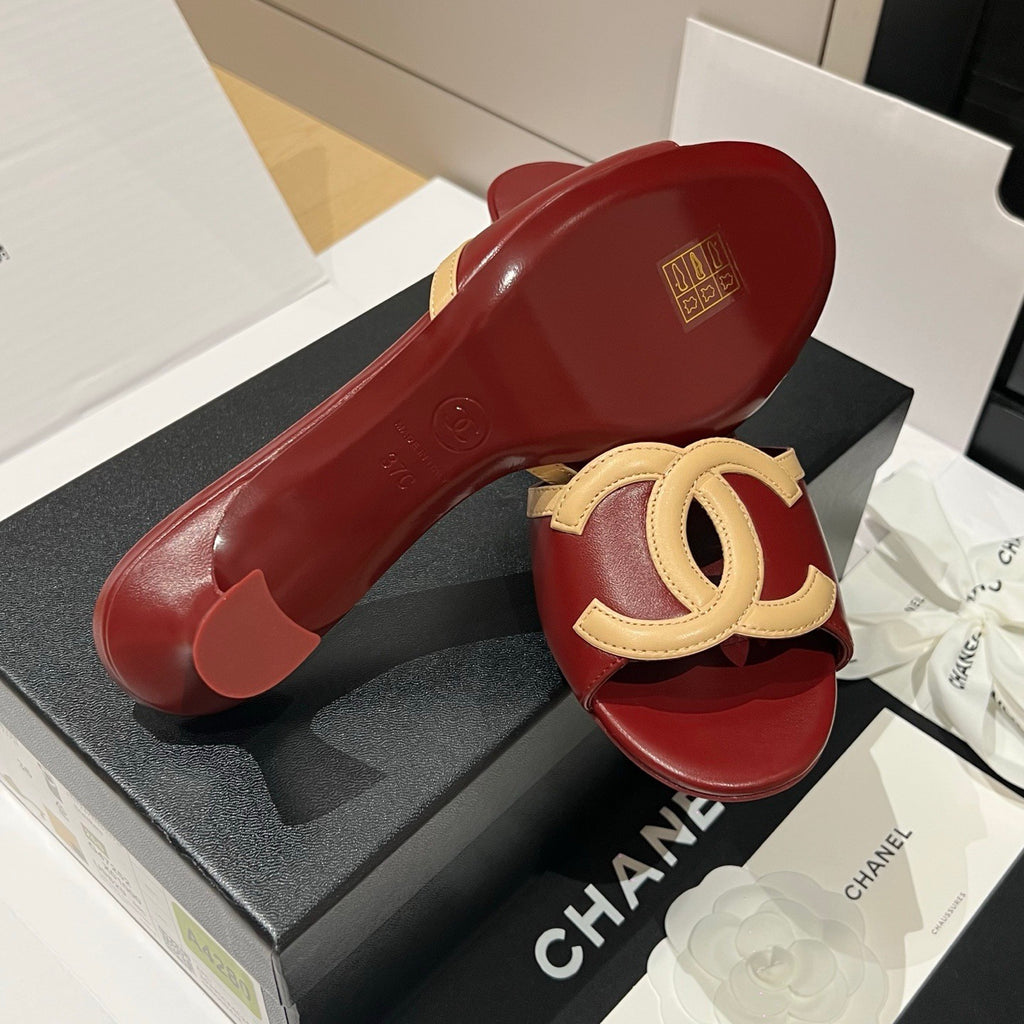 Chanel CC Kitten Heel Sandals #382676