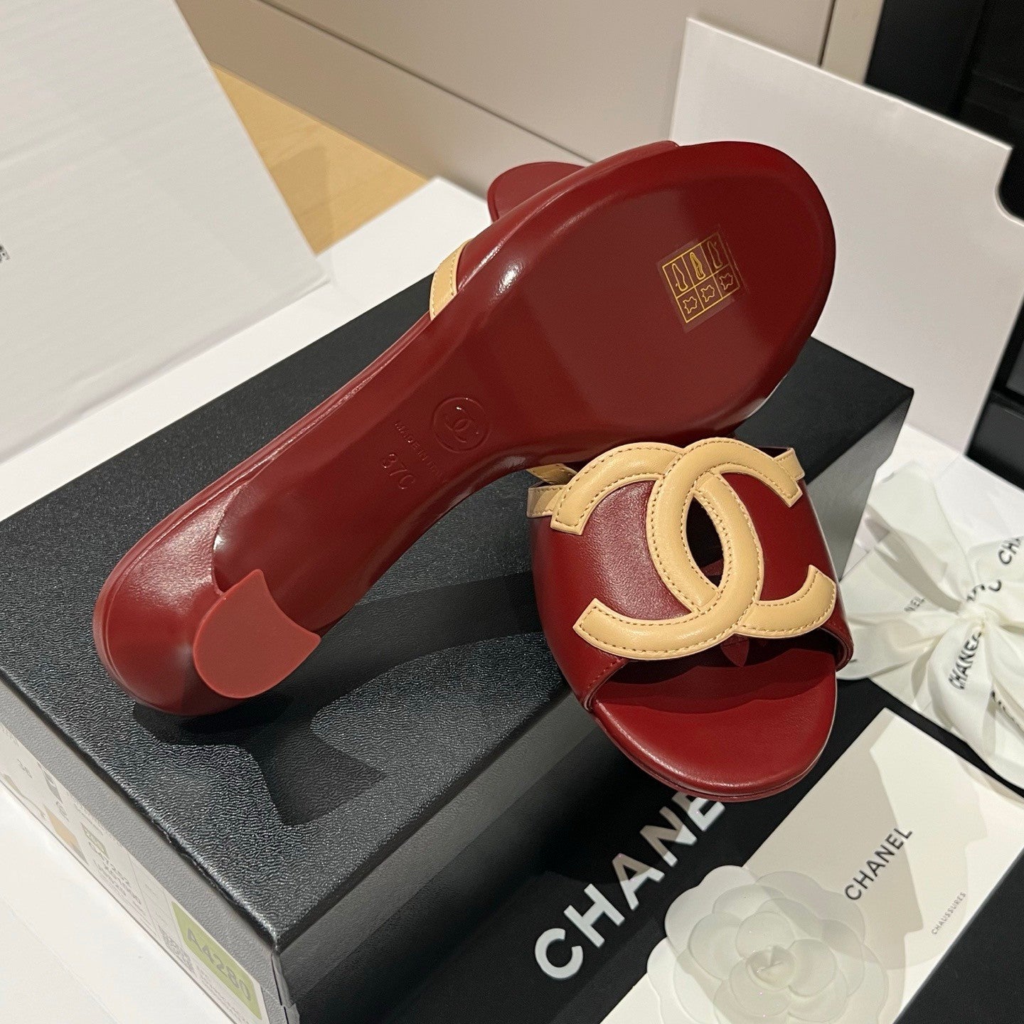 Chanel CC Kitten Heel Sandals #382676