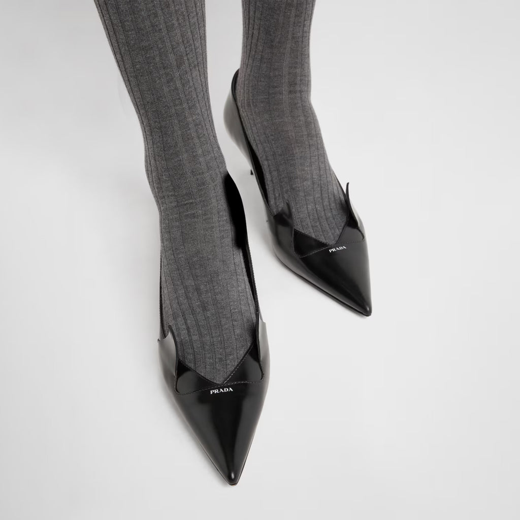 Prada Two-tone Brushed Leather Pumps Fashionable And Luxurious Pointed-toe High Heels  Shoes With Elegant Heel Height Of 5.5 Cm #81395