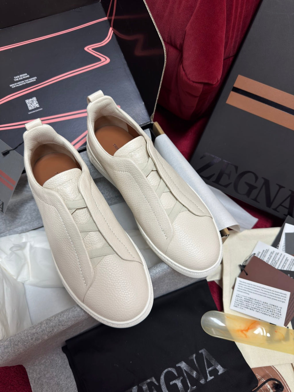 Ermenegildo Zegna TRIPLE STITCHâ„?SECONDSKIN Luxury Casual Shoes Men's All-Season Genuine Leather Fashion Footwear Lace-Free Comfort Shoes #81456
