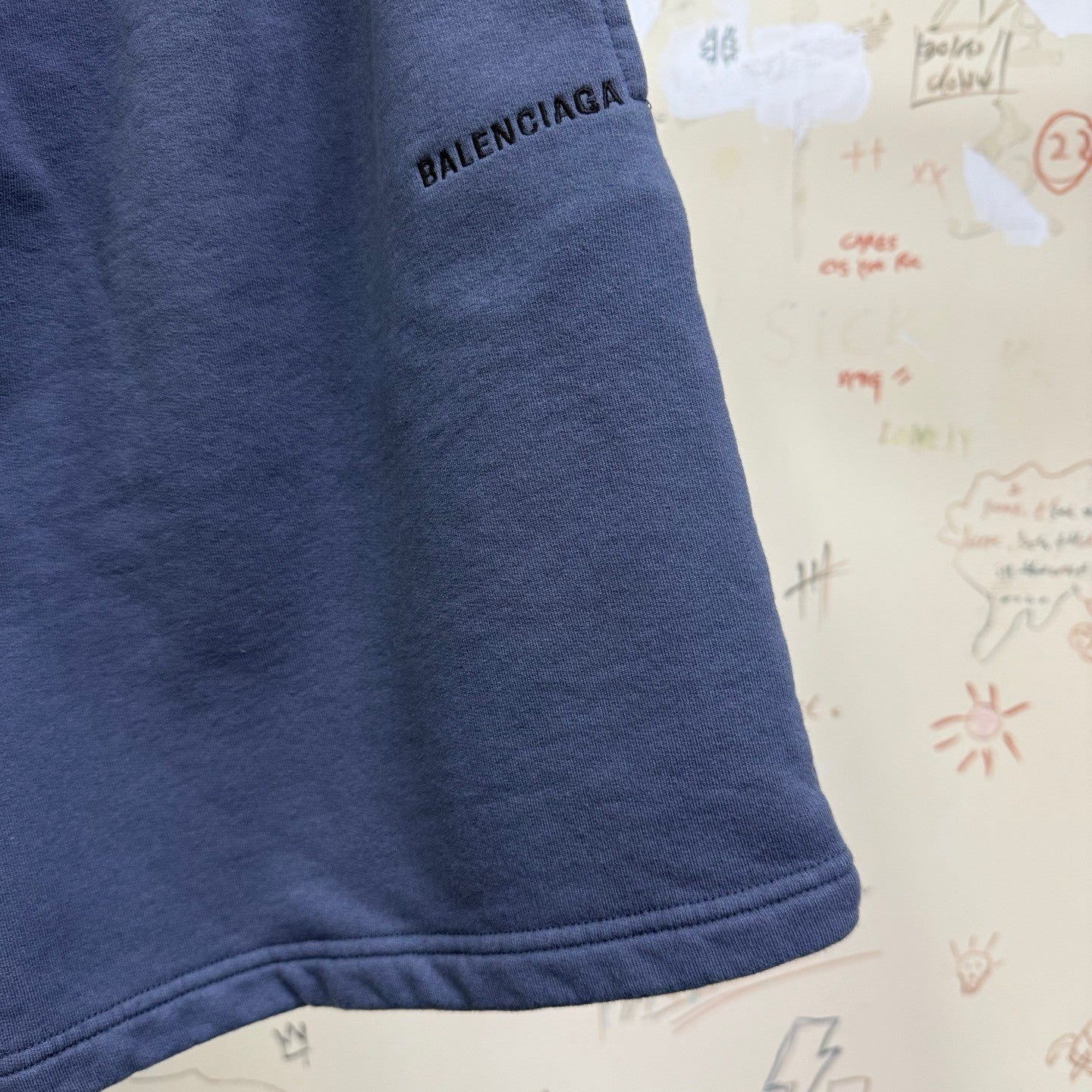Balenciaga 25FW Men s Balenciaga Back Zipup Hoodie Regular Fit in Faded Dark Blue black Hoodie Shorts Set #332366