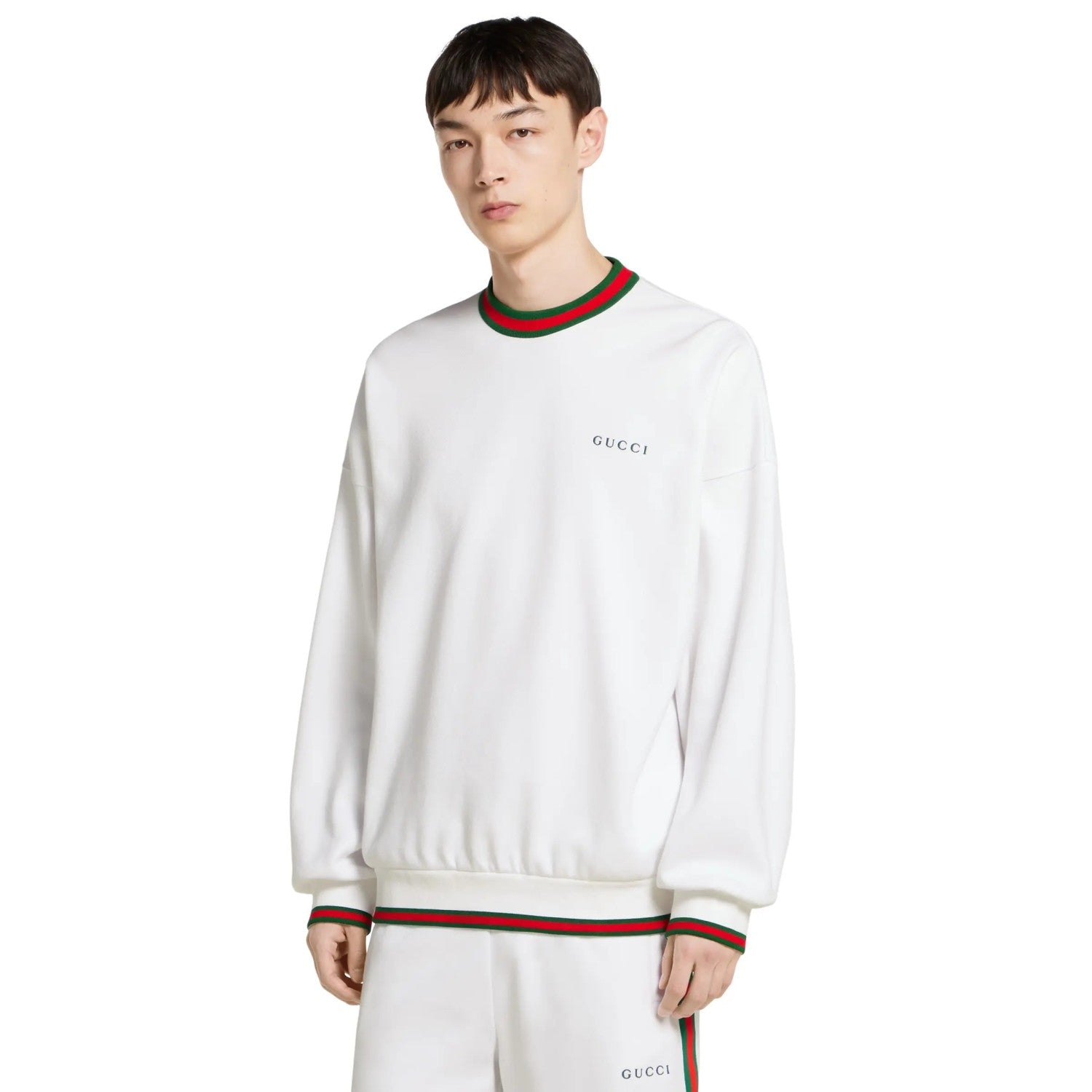 Gucci Men's And Women's Spring/fall Fashion Casual Crewneck Pullover Hoodie With Color Blocked Collar Logo And Letter Embroidery Long Sleeve Sweatshirt #79288