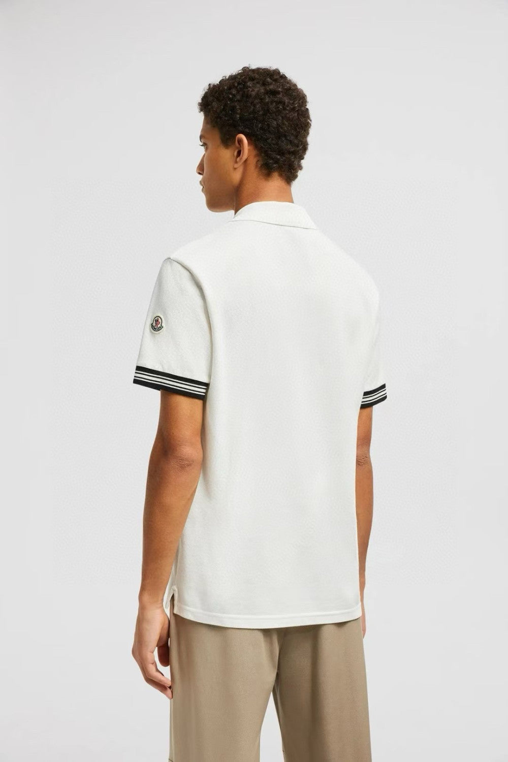 Moncler Men's Summer Embroidered Letter Print Polo Neck Solid Color Short Sleeve T-Shirt #75655