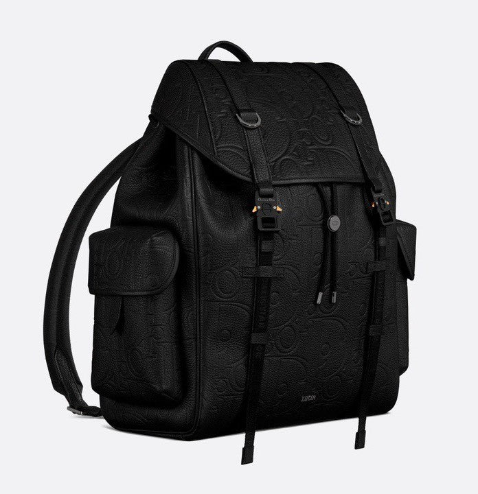 Dior 9257 Dior Hit the Road Backpack Gravity Print Effect Leather Black Tote Bag Fashion Casual Sympathy Backpack #195198