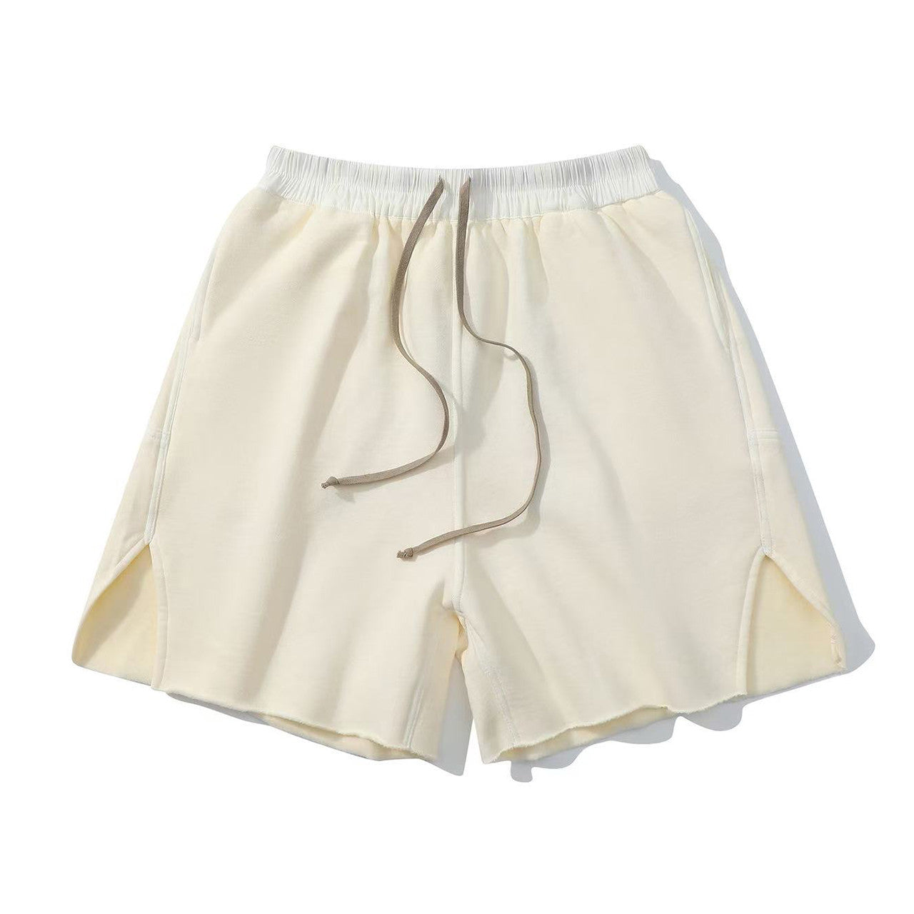 Rick Owens Men's Spring/Summer Drawstring Tie Mid Waist Cotton Solid Color Loose Casual Shorts Back Zipper Ngvp #1951