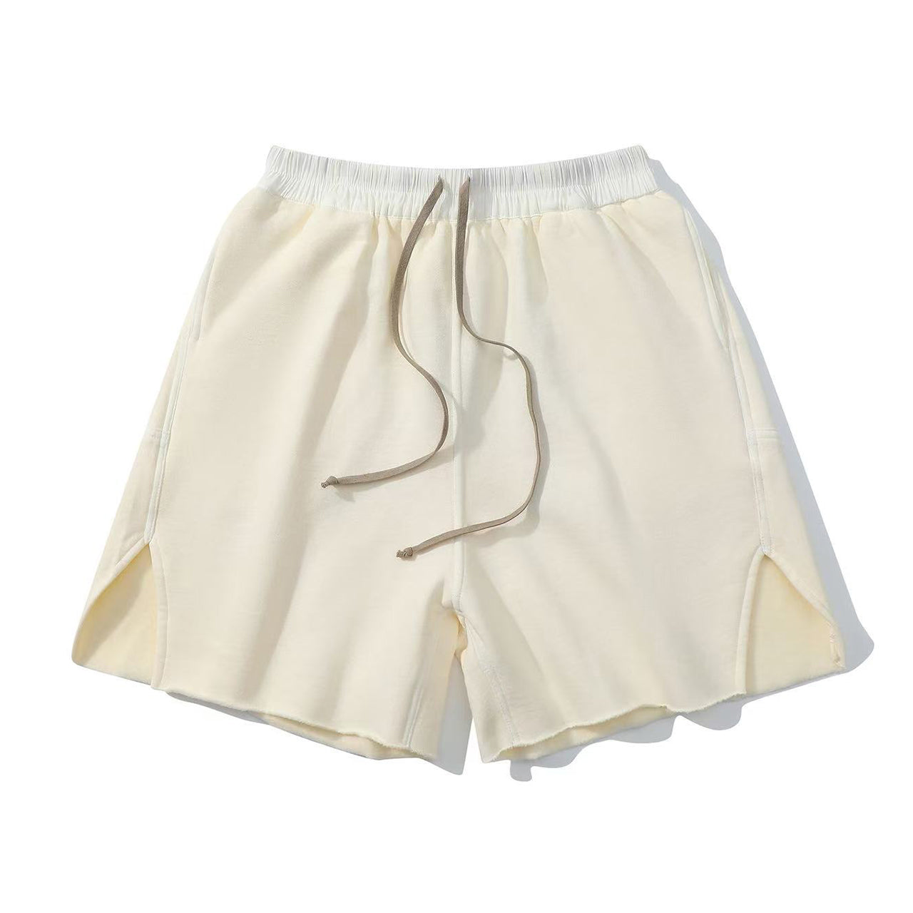 Rick Owens Men's Spring/Summer Drawstring Tie Mid Waist Cotton Solid Color Loose Casual Shorts Back Zipper Ngvp #1951