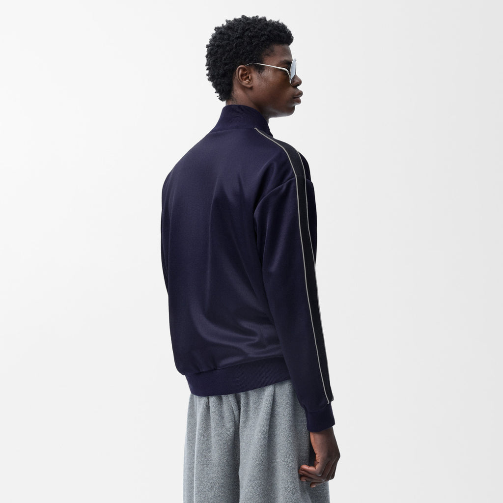 Loewe Men's Spring/fall Casual High Neck Zipper Solid Color Knit Fabric Embroidered Long Sleeve Jacket Solid Color Stretch Waistband Solid Color Knit Casual Pants Suit Set #78539