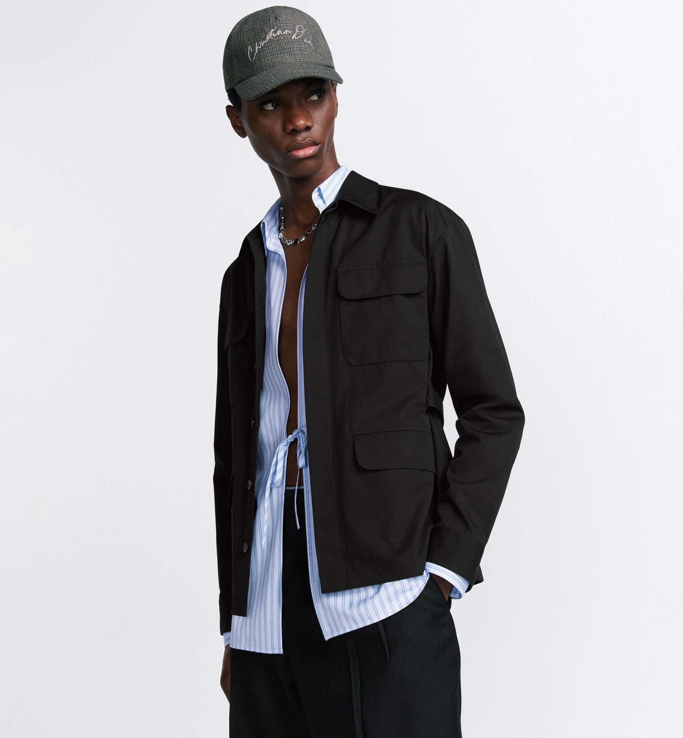 Gucci Men's Spring/Summer Solid Color Fashion Casual Logo Embroidered Collar Cotton Flap Pocket Single Breasted Long Sleeved Shirt Jacket #78252