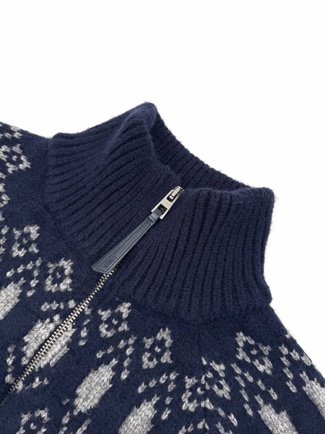 LOEWE Zip-up cardigan wool Blue #335456