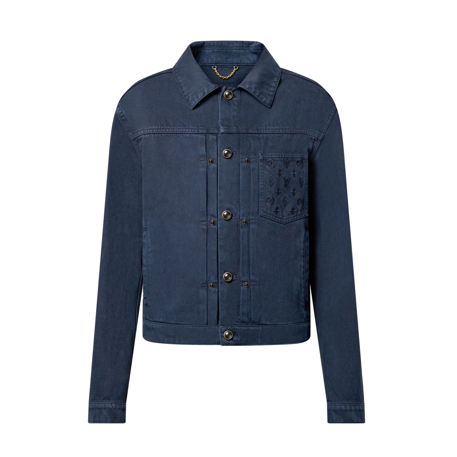 Louis Vuitton TYPE II Men's Spring/Autumn Solid Colour Embroidered Letter Print Pocket Single-Breasted Long-Sleeved Denim Jacket and Casual Denim Trousers Pants Set Suit #77715
