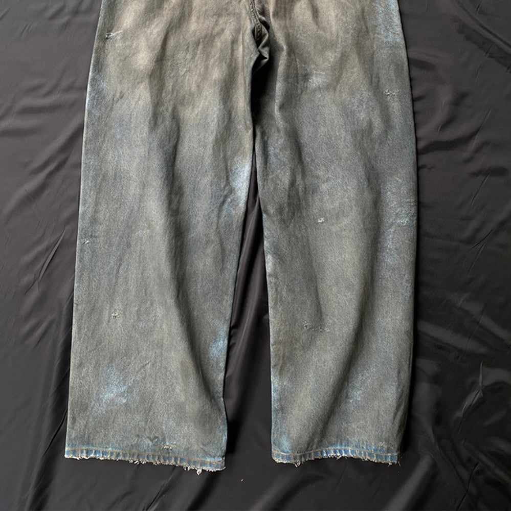 Balenciaga Patched Pockets Baggy Jeans In Blue Denim Pants Ngvp #6367