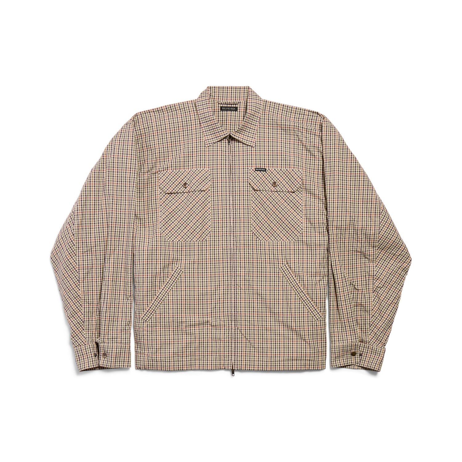 Balenciaga Men's And Women's  Fall/winter Fashion Casual Collared Zipper Plaid Shirt Style Oversized Jacket #79556