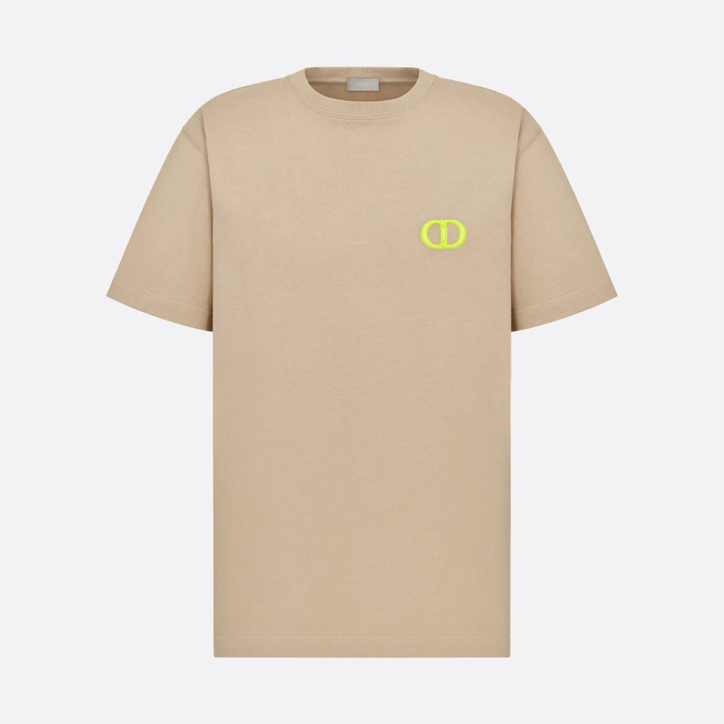 Dior Men's Summer Logo Embroidery Loose Solid Color Round Neck Cotton Short Sleeve T-Shirt #74449