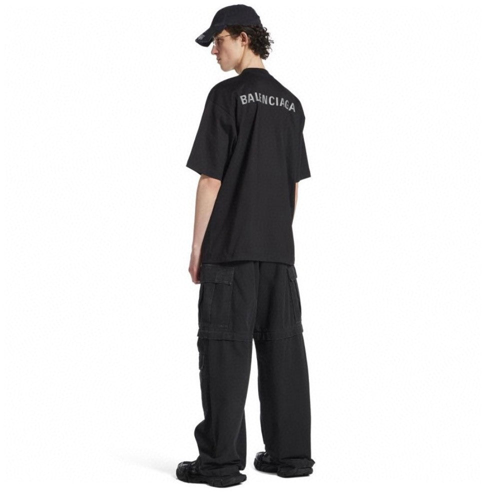 Balenciaga Men's Summer Solid Colour Letter Print Round Neck Cotton Short Sleeve T-Shirt #76722