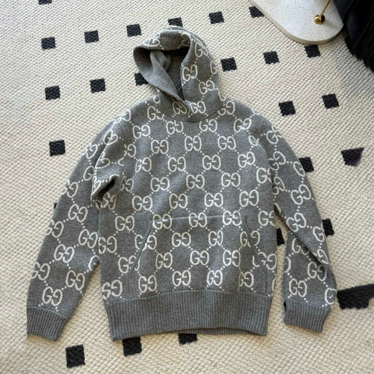 Gucci Men's Spring and Autumn Monogram Printed Long Sleeve Hooded Sweatshirt Pullover Sweatshirt #97962