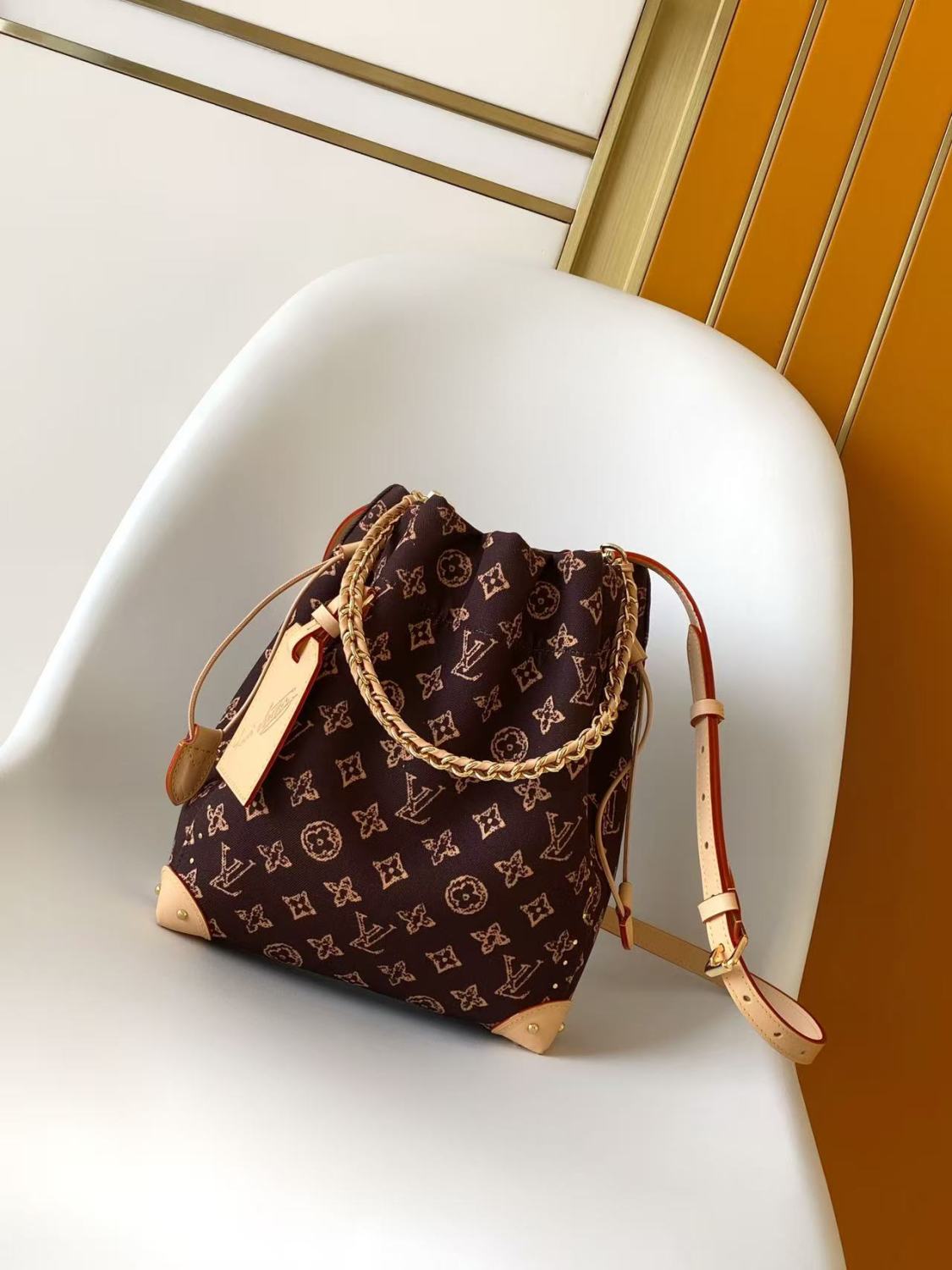 Louis Vuitton LV 2025 Early Spring Collection Women's Classic Noé Handbag M28103 Trunk Collection Monogram Reverse Canvas Handbag Shoulder Bag Bags #82543A