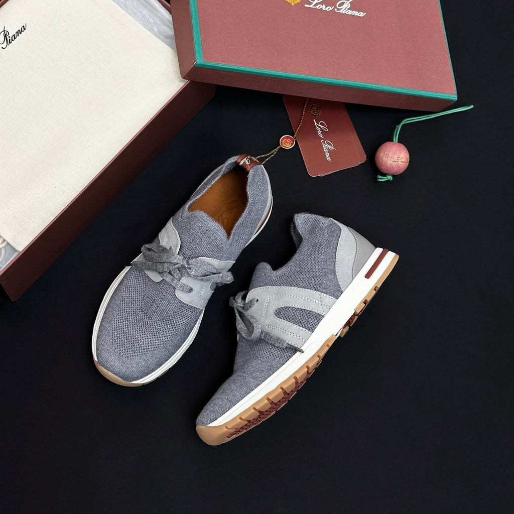 Loro Piana Lady Flexy Walk Sneaker Wish Wool Ancient Sandstone Low Top #383060