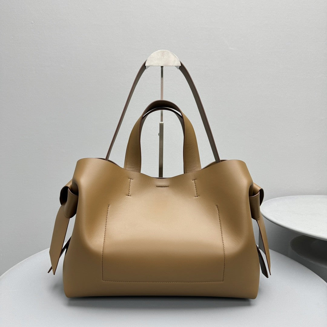 Acne Studios Tote Twisted Knot Decoration Engraved Logo Magnetic Closure Crossbody Bag #332333