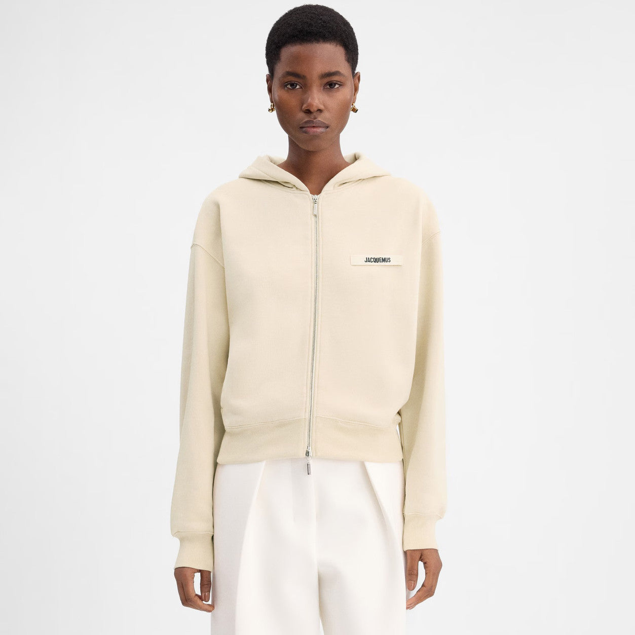 Jacquemus Men's And Women's Spring/fall Fashion Casual Solid Color Hooded Zipper Oversized Sweatshirt Jacket #79531
