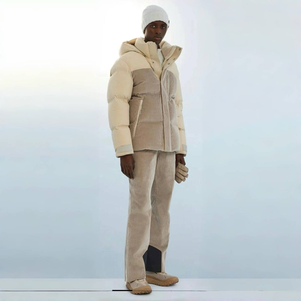 Ermenegildo Zegna Men's Fall And Winter Color Blocking Down Jacket 90 White Duck Down Warm Loose Hooded Zipper Thick Jacket  Ngvp #2423