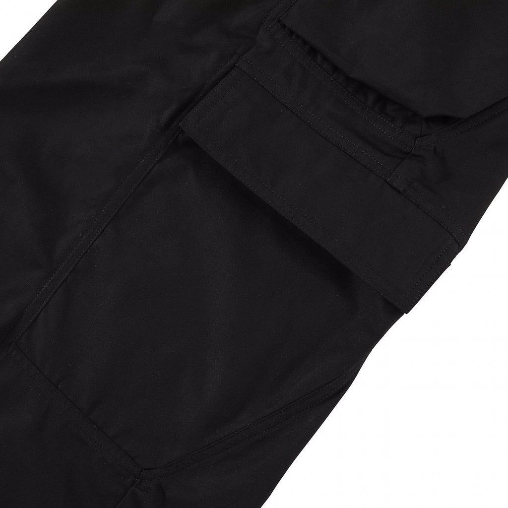 Rick Owens Men's Spring & Fall Black Multi-Pocket Drawstring Zipper Wide Leg Flared Pants #72482
