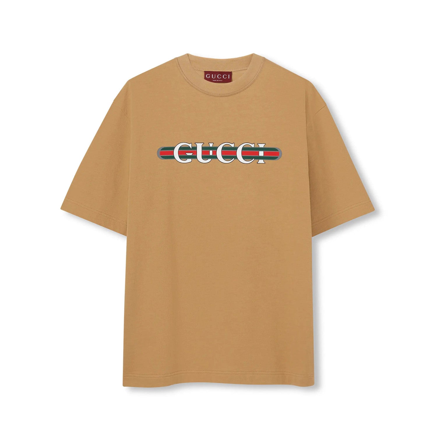 Gucci Men's Summer Solid Color Letter Print Round Neck Drop Shoulder Short Sleeve T-shirt #76313