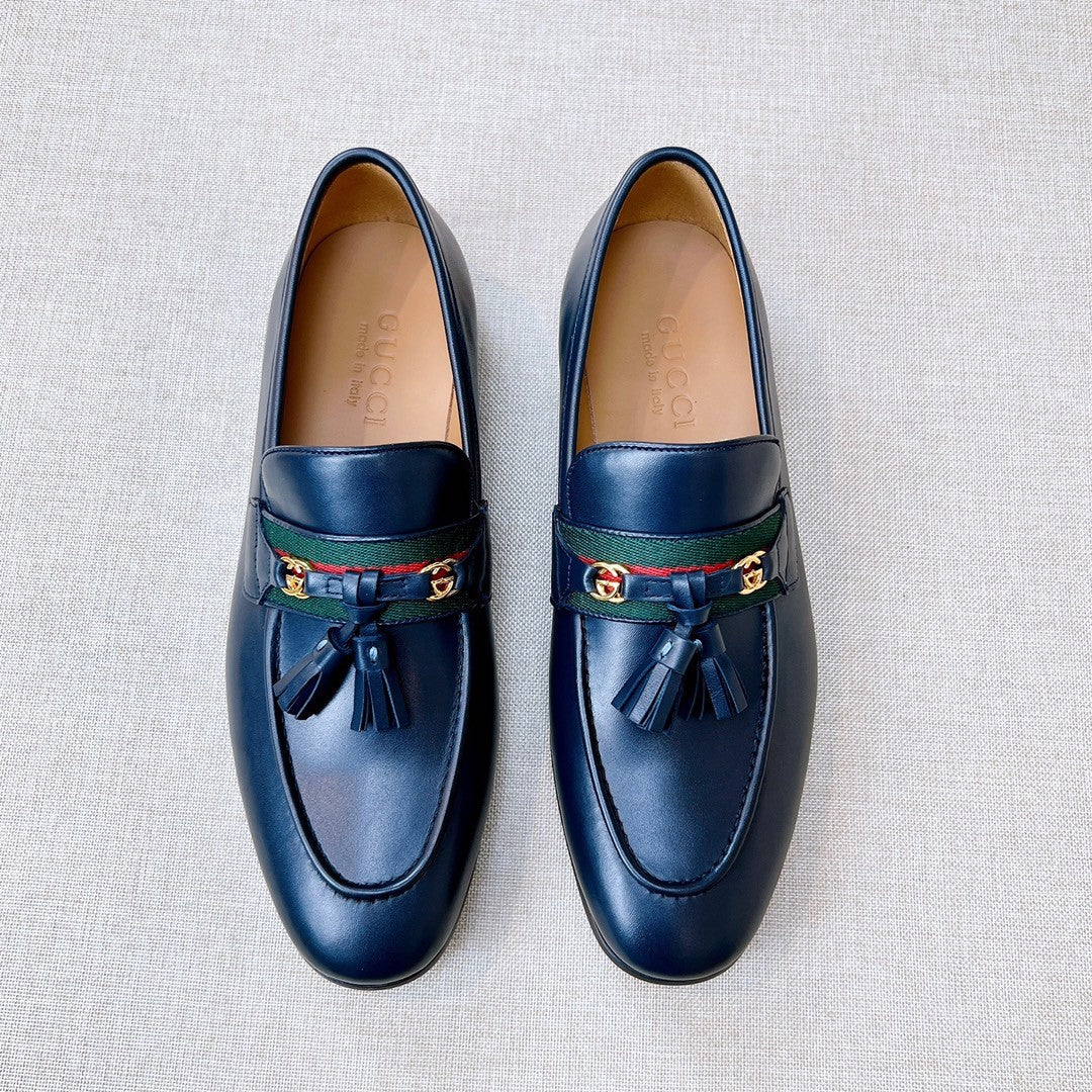 Gucci Men's & Women's Spring/Fall Fashion Casual Round Toe Slip On Leather GG Pattern Leisure Business Shoes #78666