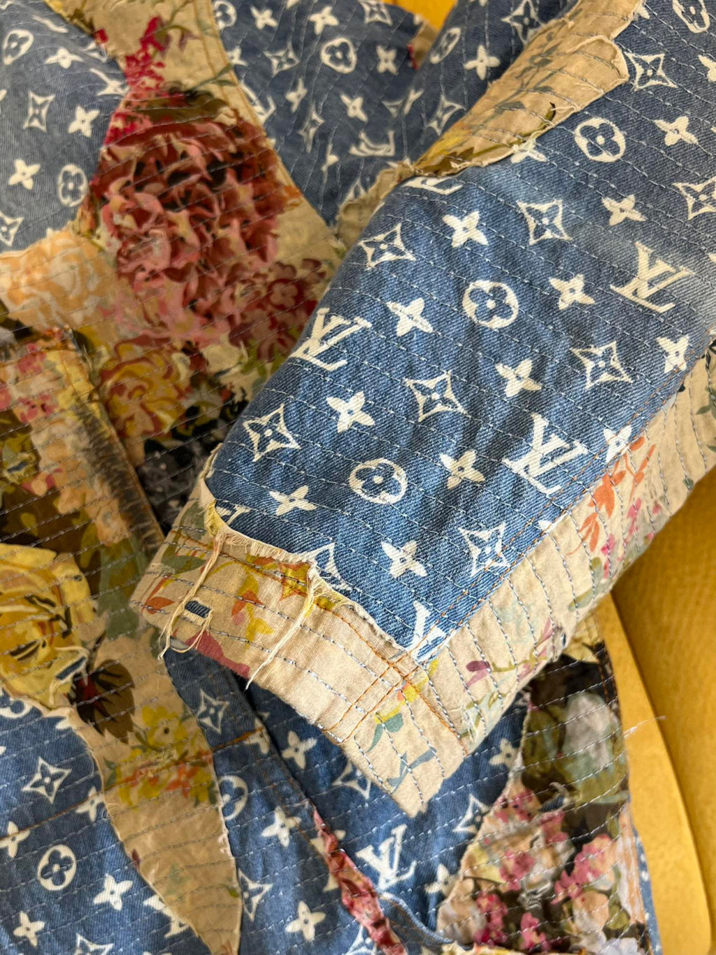 Louis Vuitton Floral Print Denim Zip Jacket #96522