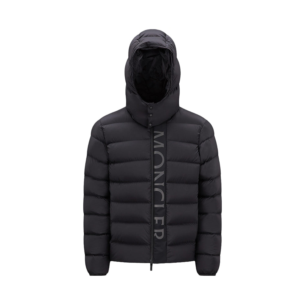 Moncler Men's New Black Warrior 3M Reflective White Goose Down Hooded Reflective Letters Down Jacket #332483
