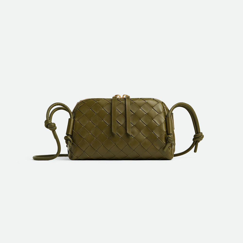 Bottega Veneta Women's Concert Intrecciato Weave Adjustable Tubular Shoulder Strap Sliding Knotted Sheepskin Clutch #332754