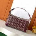 GOYARD Men's and Women's Solid Color Printed Zipper Leather Handbag Storage Bag Bags #77775