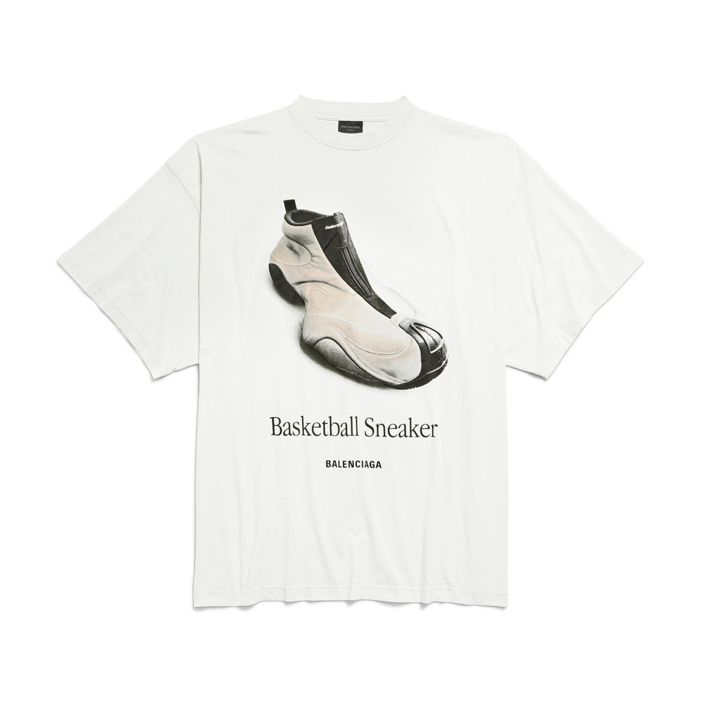 Balenciaga Men's And Women's Summer Graphic Print White Round Neck Cotton Short Sleeve T-shirt #75926