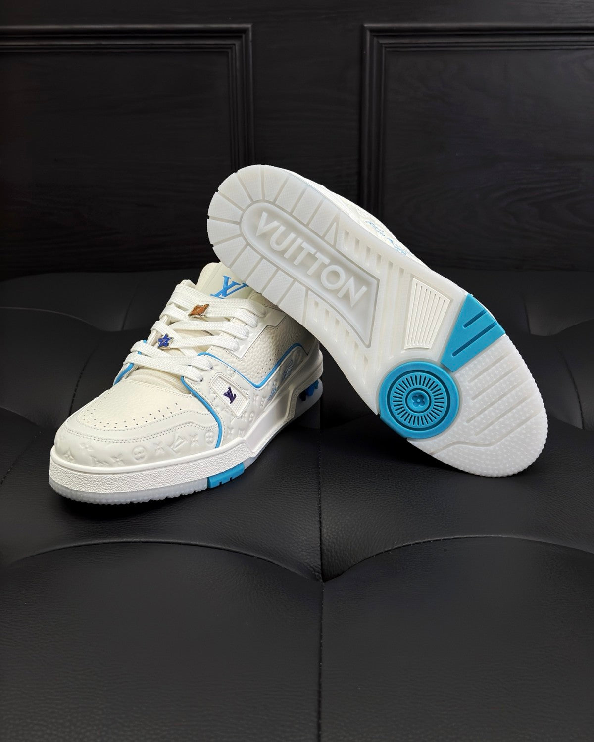 Louis Vuitton Men's And Women's Spring/summer Fashion Casual Round Toe Flat Lace Up Leather Low Top Casual Shoes #78352