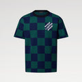 Louis Vuitton ﻿Men's Summer Check Letter Jacquard Damier Cotton Crewneck Round Neck Solid Color Short Sleeve T-Shirt #71878