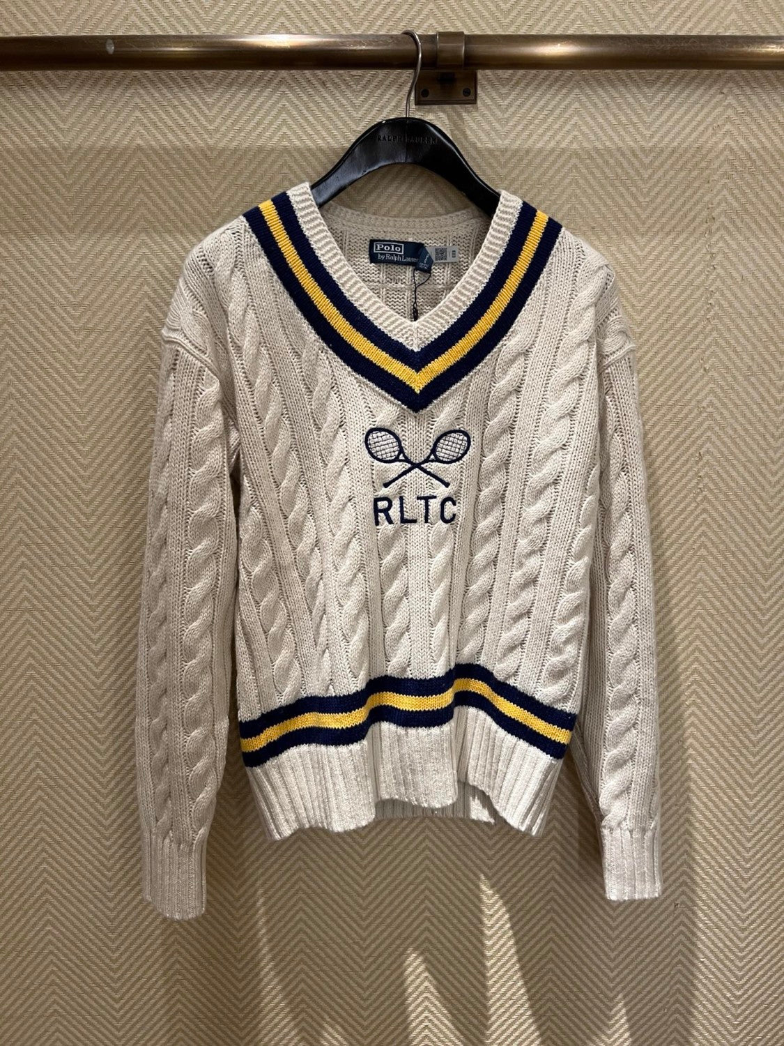 Ralph Lauren Men's Polo Solid Color V-neck Pullover Long-sleeved Autumn And Winter Knitted Wool Polo
