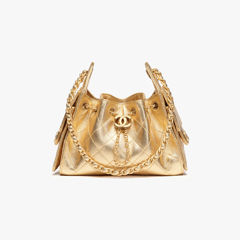 Chanel 25 Mini handbag Metallic Grained Calfskin #333968