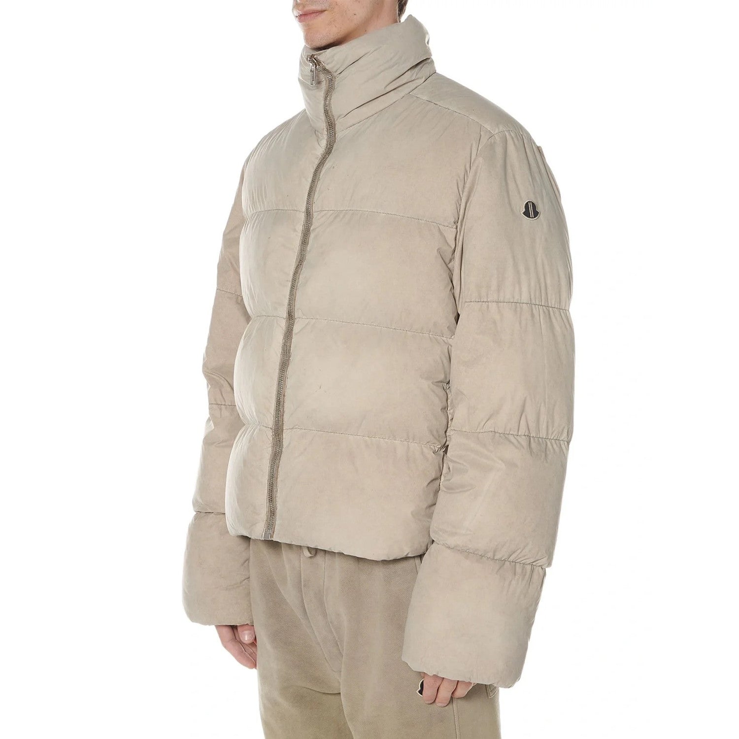Rick Owens x Moncler Men's Women's Winter Solid Colour Standing Collar Zipper Long Sleeve Loose Down Jacket Short Jacket Ngvp #1568