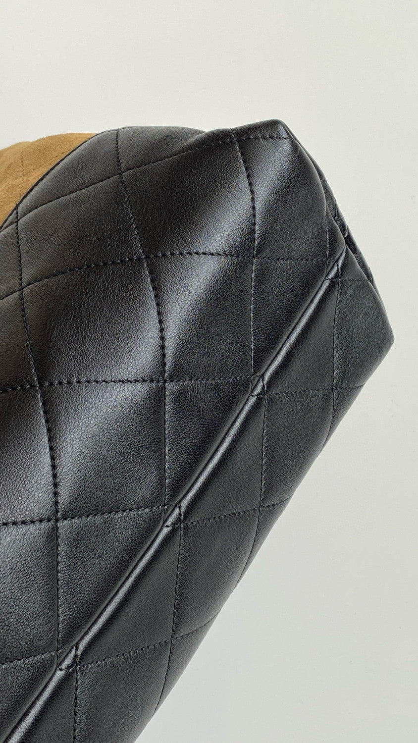 Chanel Women's Colour Blocking Suede Leather Patchwork Chain Shoulder Handbag Bag Bags #76918