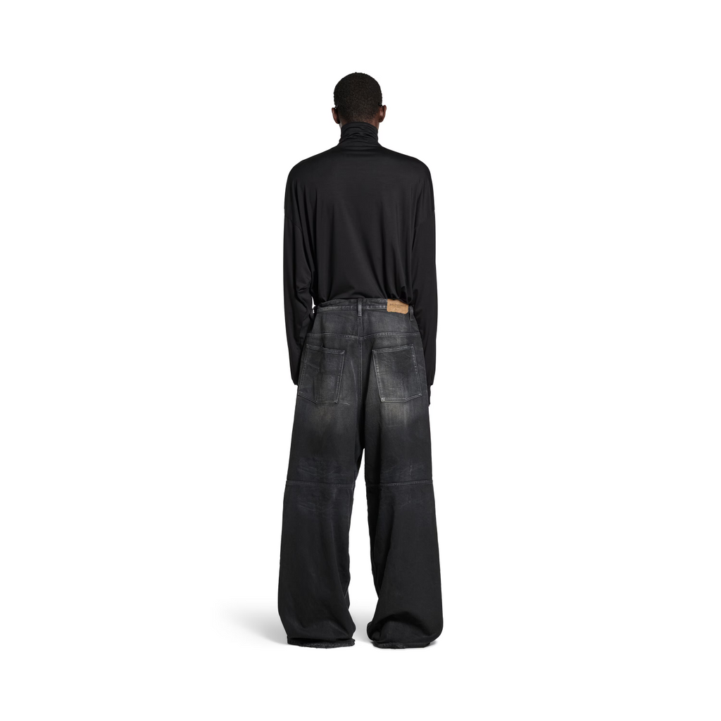 Balenciaga Men's Drawstring Loose Jeans Four Seasons Cotton Solid Color Casual Pants Ngvp #1513