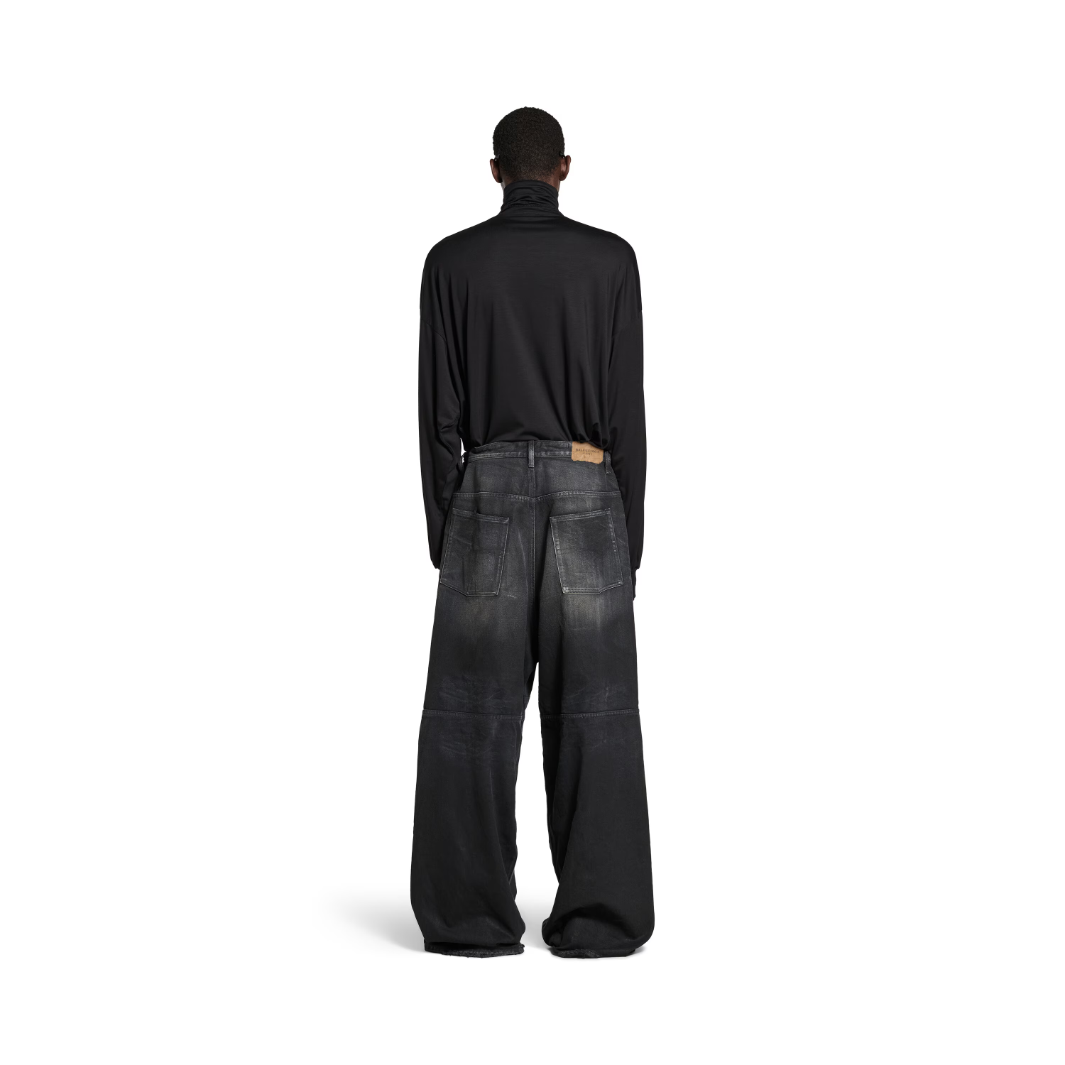 Balenciaga Men's Drawstring Loose Jeans Four Seasons Cotton Solid Color Casual Pants Ngvp #1513