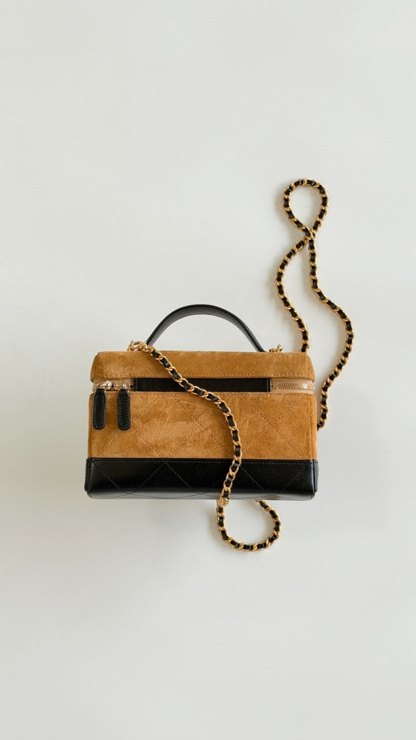 Chanel Suede Calfskin Colorblock Bag #377243