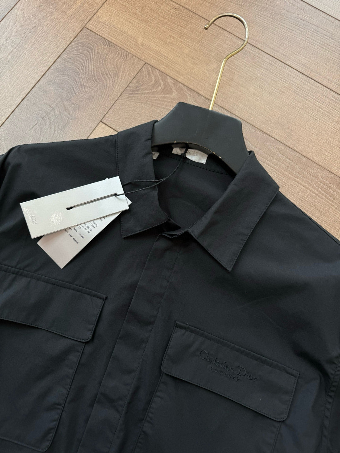 Gucci Men's Spring/Summer Solid Color Fashion Casual Logo Embroidered Collar Cotton Flap Pocket Single Breasted Long Sleeved Shirt Jacket #78252