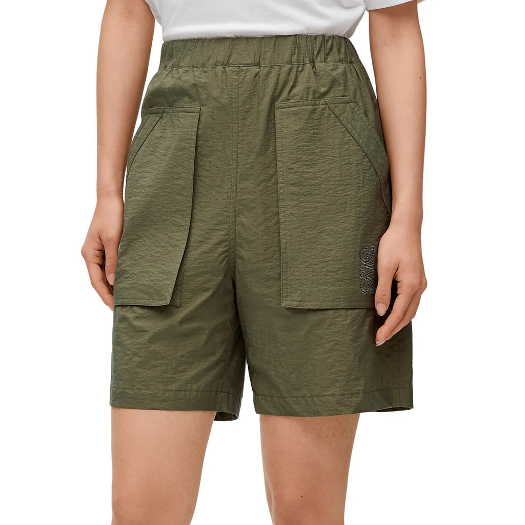 Loewe Men's and Women's Summer Solid Color Logo Embroidered Pocket Casual Shorts #99662