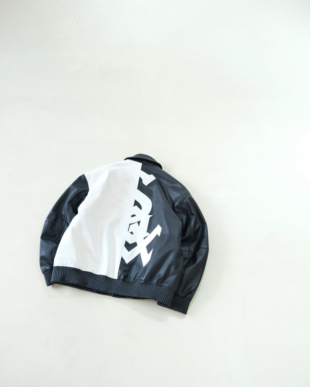 Supreme x Chicago White Sox FW25 WEEK5  Men's and Women's Leather Logo Patch Zipper Closure Varsity Jacket #332978