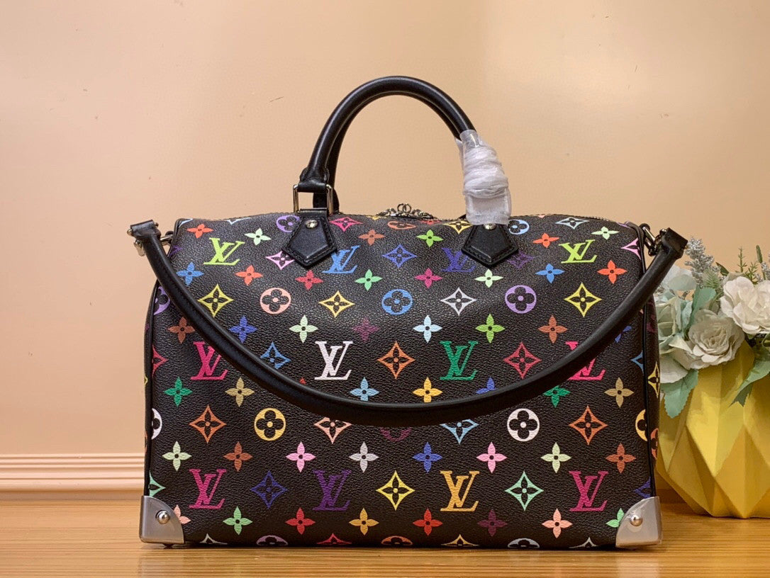 Louis Vuitton Lv X Tm Speedy Soft 30 Women Solid Color Detachable Adjustable Shoulder Strap Zipper Closure Cow Leather Single Shoulder Crossbody Tote Travel Bag Bags #75433
