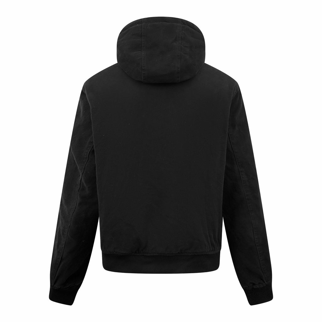 Prada Men's Winter Fashion Casual Solid Color Hooded Zip Up Jacket With Triangle Label Cotton Coat Cotton Jacket #79344
