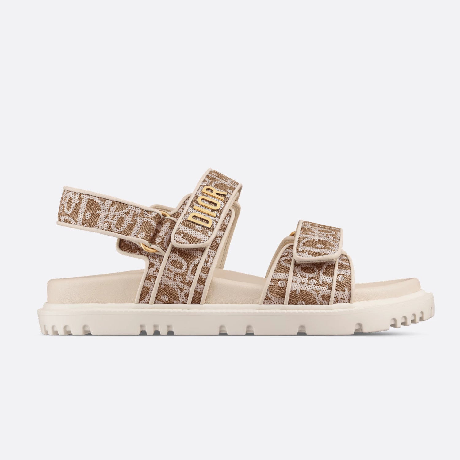 Dior Women's Summer Dioract Checkered Fabric Jacquard Round Head Velcro Solid Color Beach Sandals Casual Shoes #81261