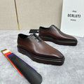 Berluti Alessandro Altof Men's Fall/Winter Fashion Classic Round Toe Slip On Lace Up Handcrafted Vintage Leather Oxford Shoes #79112