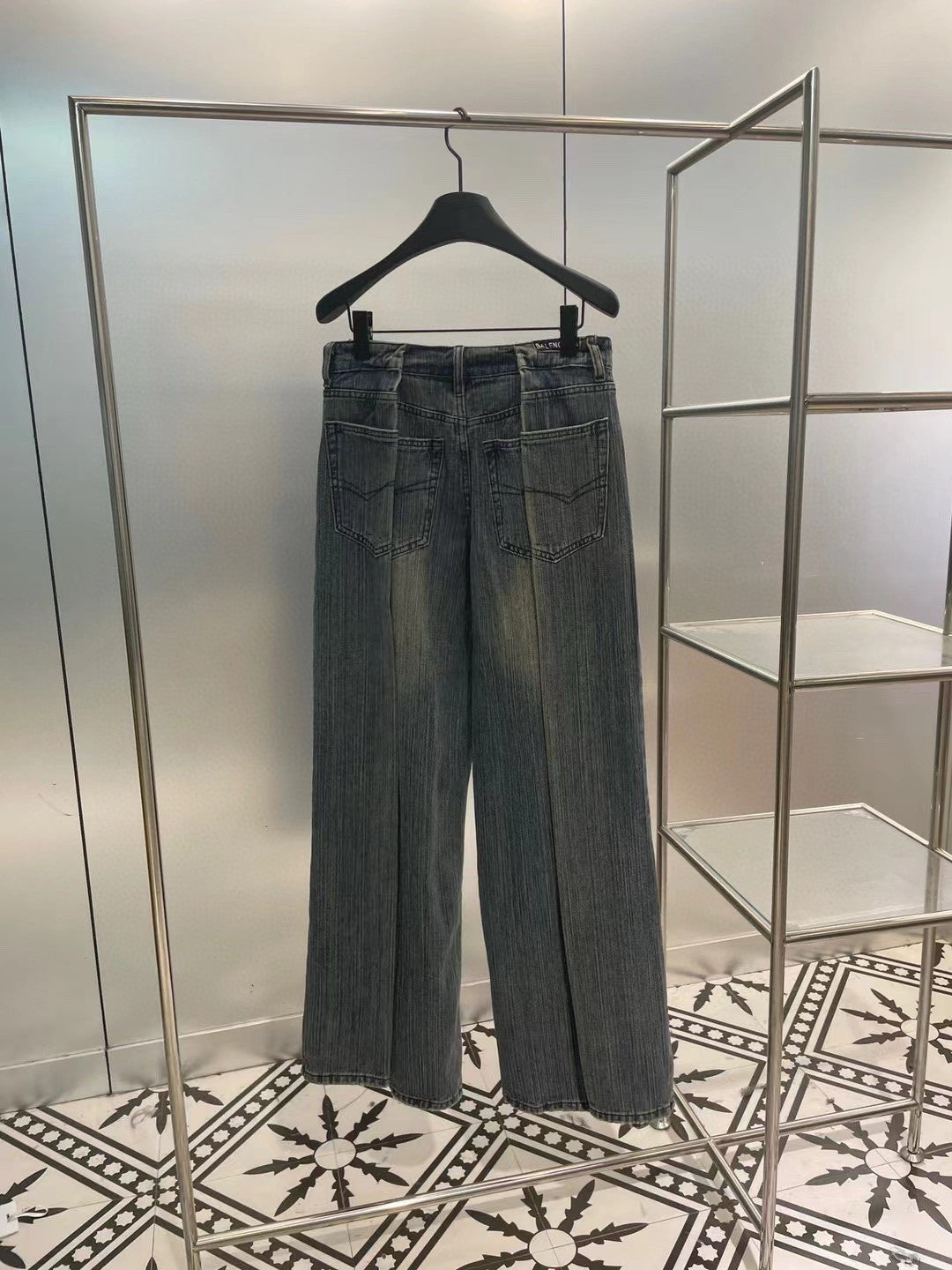 Balenciaga Balenciaga Men's Women's Autumn 2023FW New Double Front Double Leg Jeans Pants #97463