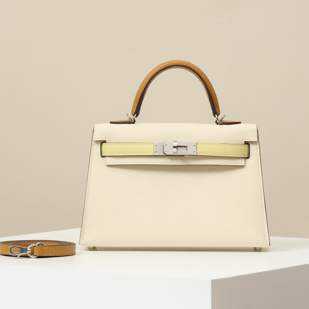 Hermes Solid Color Handbag Temperament Metal Buckle Kelly Bag Accessories Handcrafted Leather Bag From The Original Factory's Premium Custom Collection #74557